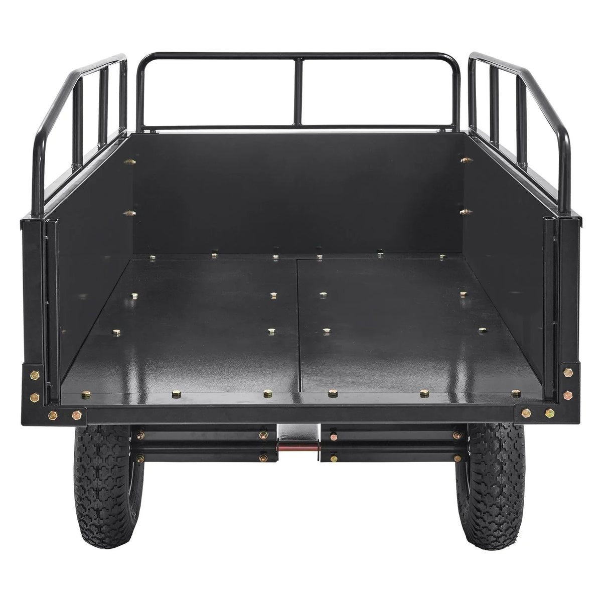 Heavy Duty  Trailer, 750lb Steel Dump Cart with 15 Cubic Feet Capacity, Garden Utility Trailer for Riding Lawn Mower Tractor