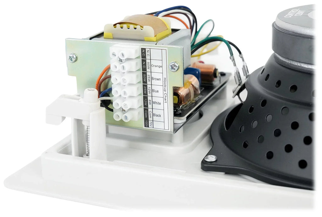 (4)   128  8" 50w Commercial 70v In-Wall Speakers+Amp For Restaurant