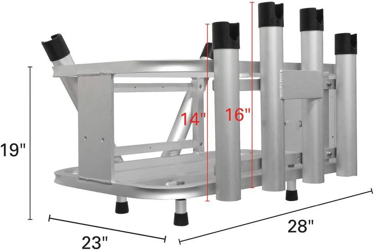 Aluminum Jet Ski  Fishing Rod Rack And Cooler Combo - Compatible With Rotopax Fuel Can Mounts