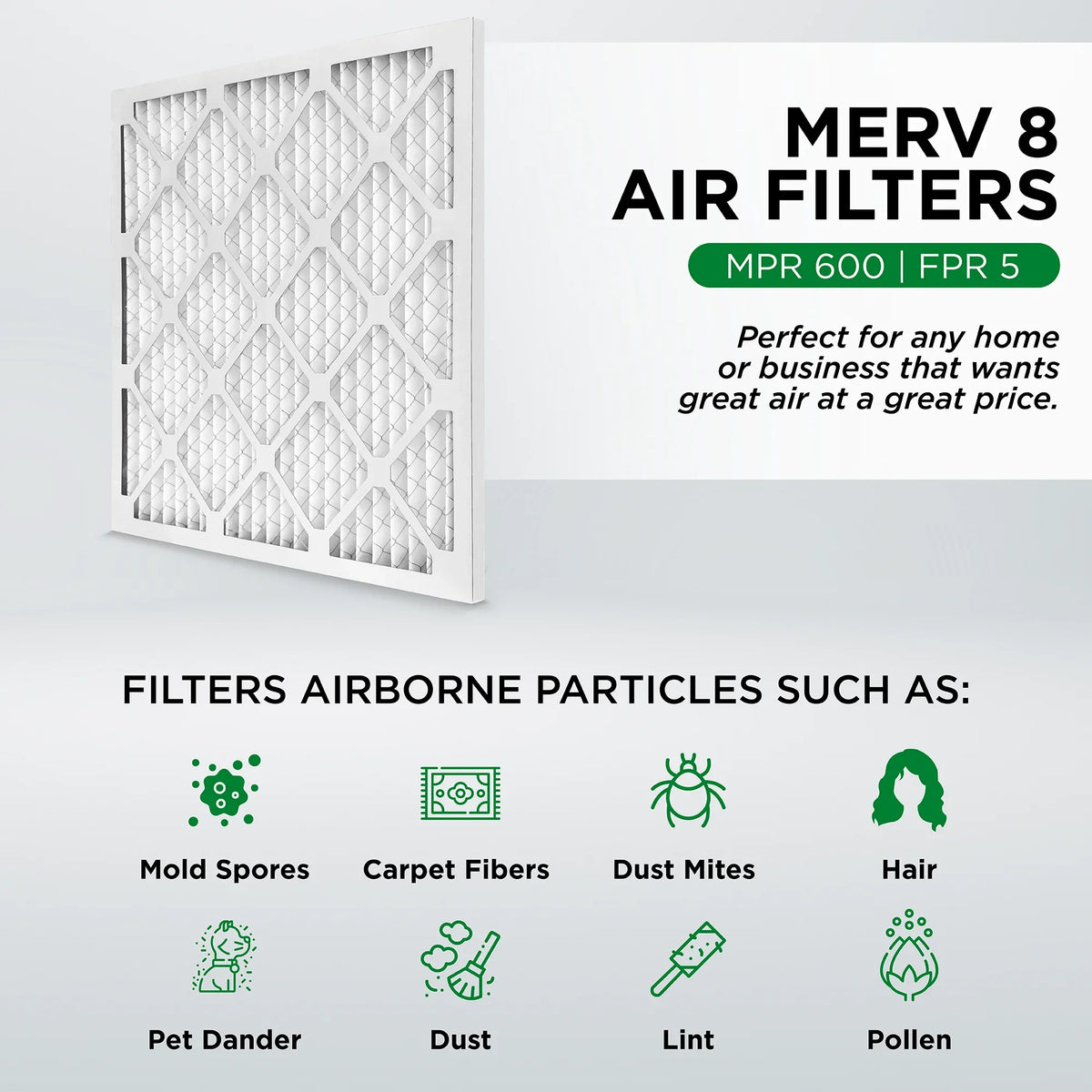 Pamlico Air 12x24x4  8 Pleated  Furnace Air Filters. Case of 6. Actual Size: 11-3/8 x 23-3/8 x 3-3/4