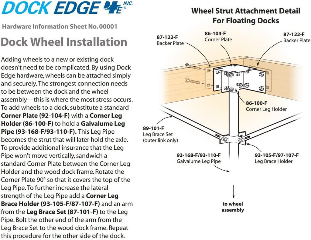 Dock Edge + Dock & Boat Lift Wheel, 24", 1.98" Axle Shaft - Rotomold