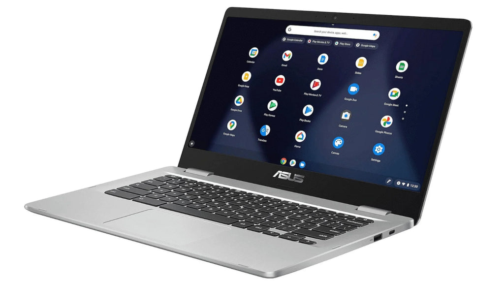 Asus (Renewed) C423NA Chromebook 14 14"  Laptop Computer, Intel Celeron N3350 Processor, 8GB LPDDR4 , 64GB eMMC, 802.11AC WiFi, Bluetooth,  Type-C, Silver, Chrome
