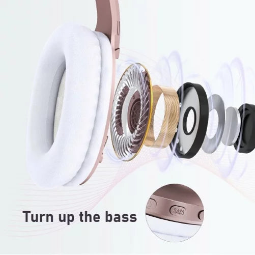 Wireless Headphones Foldable Over Ear Headset w Mic Earphones Hi-Fi Sound G1A for iPad Air 2, iPhone 8  7 Plus, Pro 10.5, 6S, 9.7, 13 Pro Max 12 Pro Max 11 Pro Max Plus Mini  (2020)