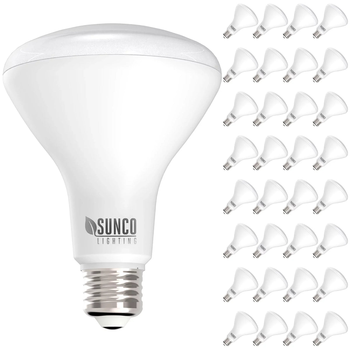 Sunco Lighting 32 Pack BR30  Bulb, 11W=65W, 3000K Warm White, 850 , E26 Base, Dimmable, Indoor Flood Light for 5" or 6" Cans -  & Energy Star