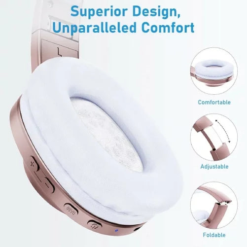 Wireless Headphones Foldable Over Ear Headset w Mic Earphones Hi-Fi Sound G1A for iPad Air 2, iPhone 8  7 Plus, Pro 10.5, 6S, 9.7, 13 Pro Max 12 Pro Max 11 Pro Max Plus Mini  (2020)