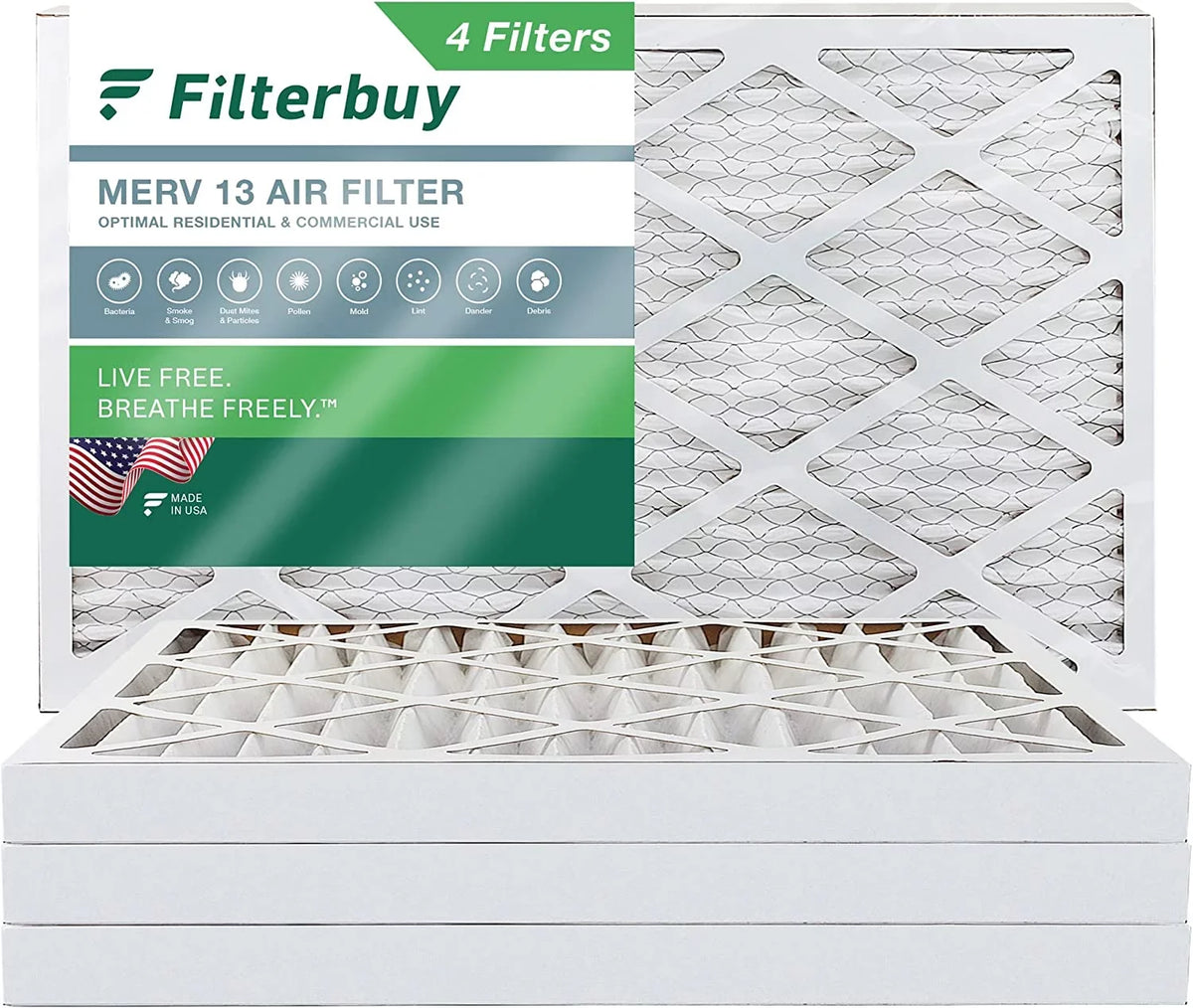 Filterbuy 20x32x2  13 Pleated   Furnace Air Filters (4-Pack)
