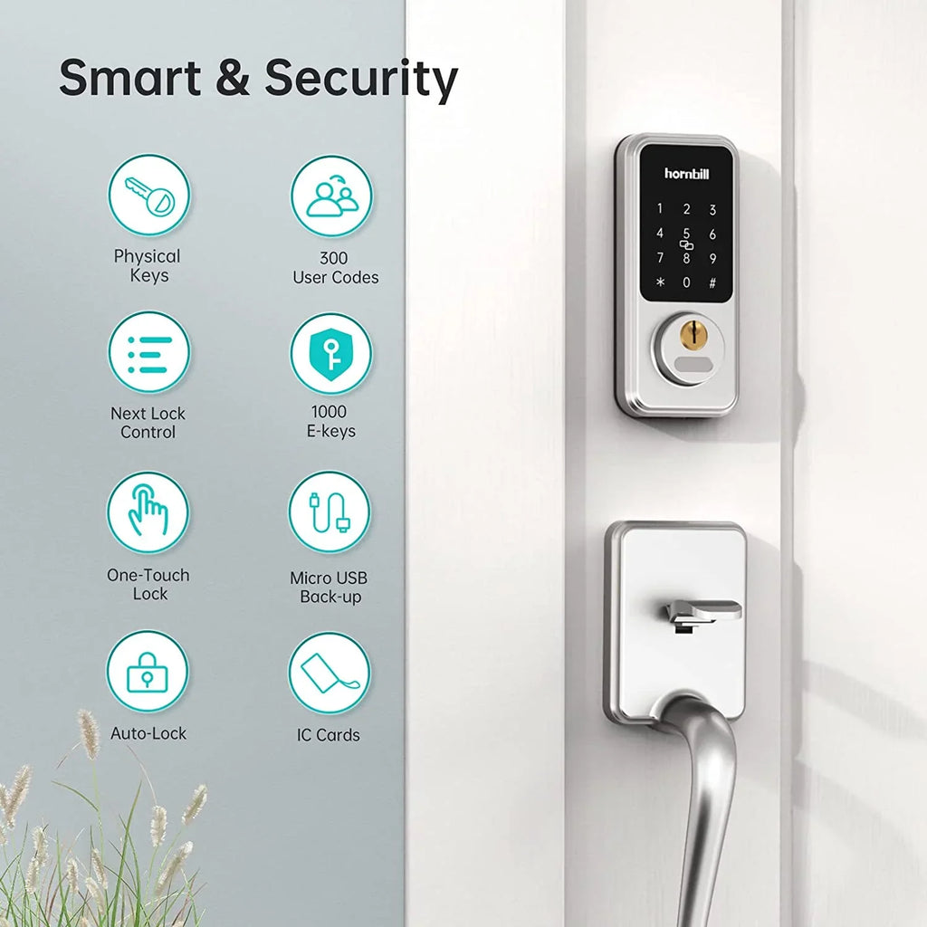 Smart Front Door Locks Deadbolt:  Keyless Entry Keypad Door Lock, Digital Electronic Bluetooth Code Locks for House Airbnb
