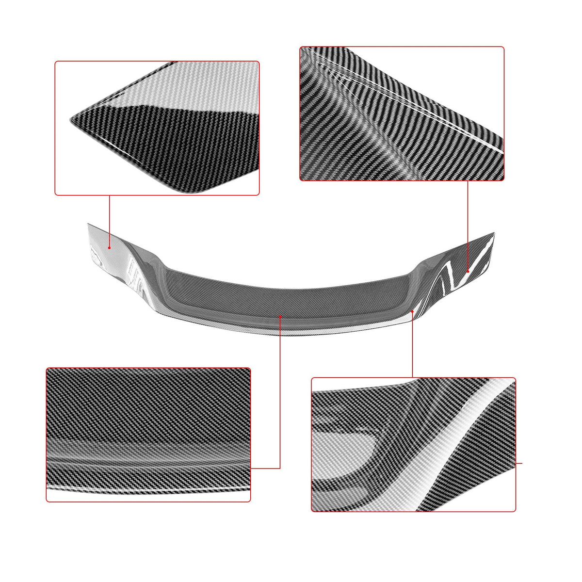 S for 08-14 Mercedes Benz W204 C250 C300 C63 Rear Trunk Spoiler Wing Carbon Fiber Style
