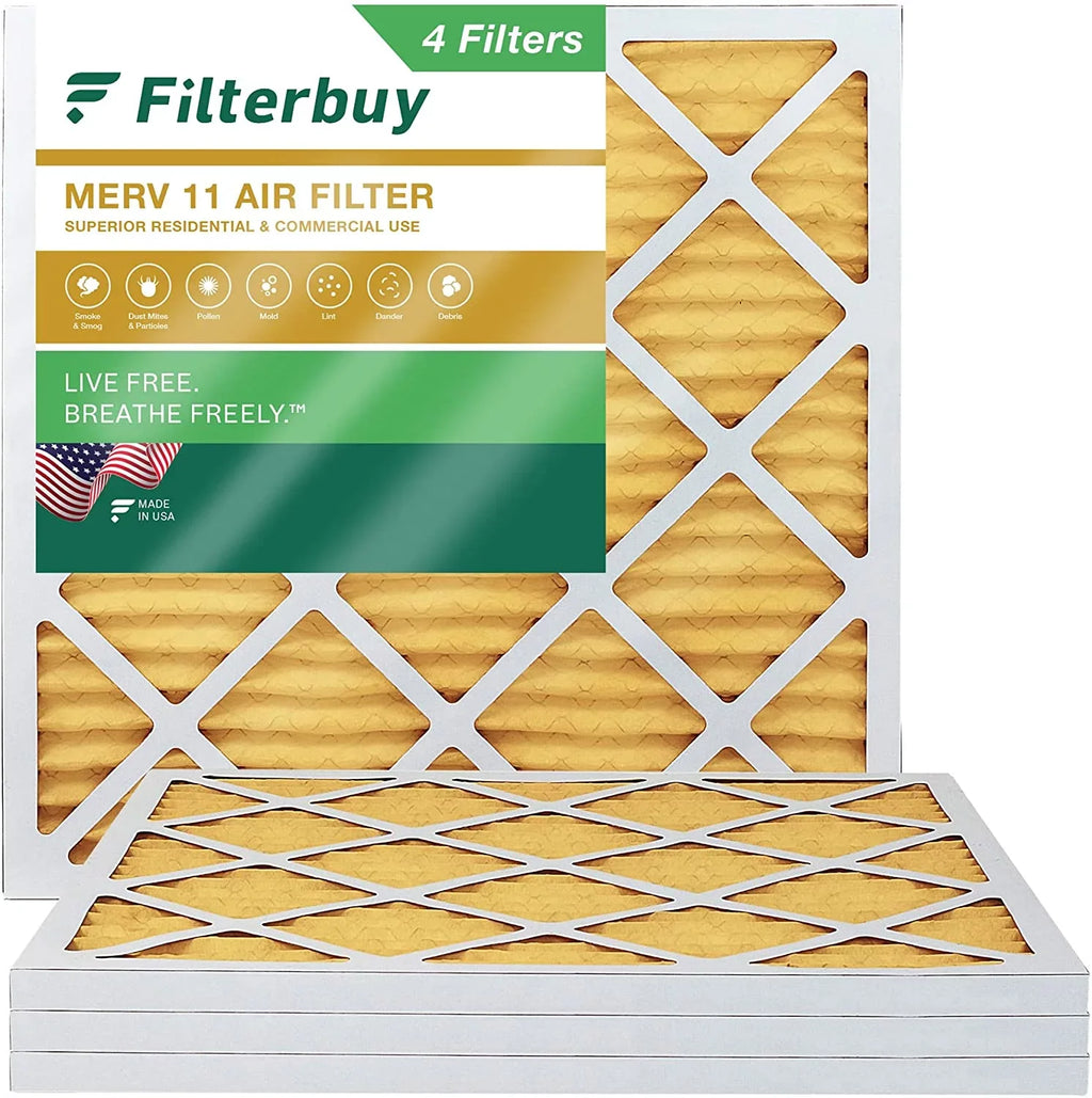 Filterbuy 12x12x1  11 Pleated   Furnace Air Filters (4-Pack)