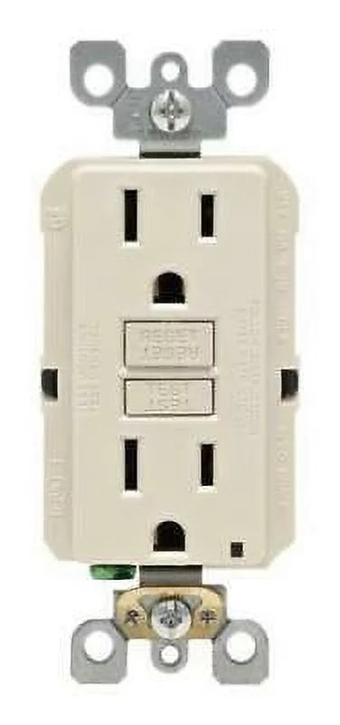 Leviton SmartlockPro 15 amps 125 volt Duplex Light Almond  Outlet 5-15R 1 pk