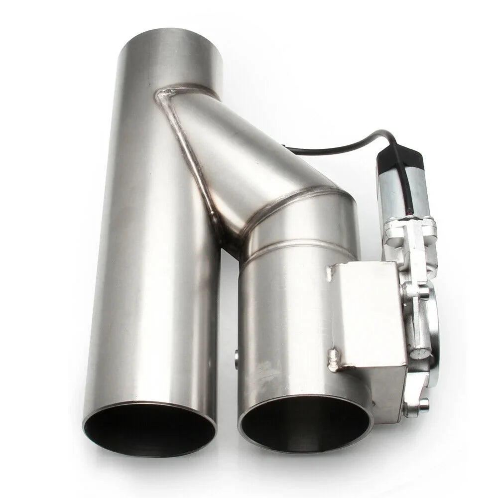 Top10 Racing 2.5" 63mm Electric Exhaust E-cut Out Valve Y Pipe w/ Controller Remote Kit