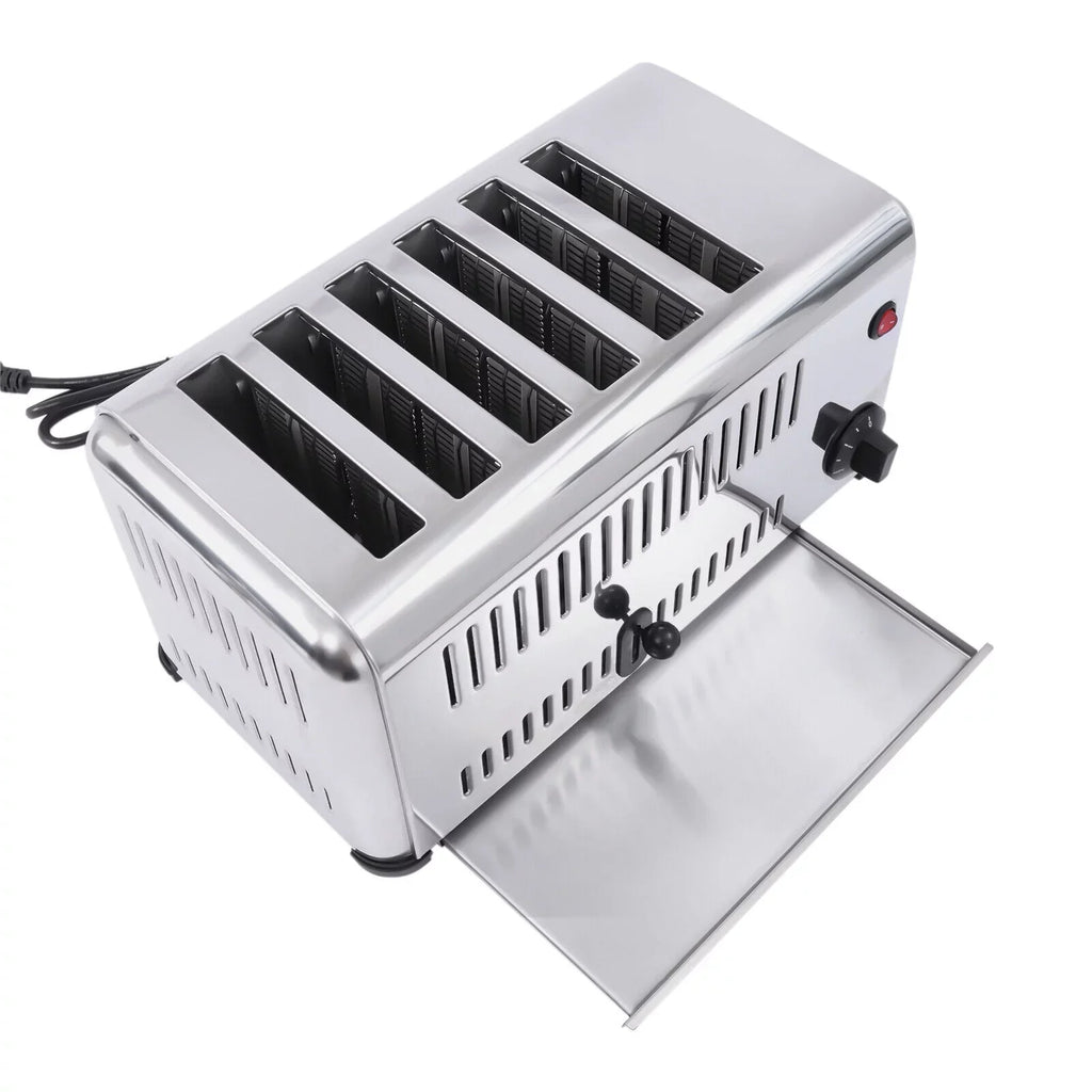 Commercial 6-Slice Toaster 1680W Electric Bread Toaster Bagel Toaster Machine