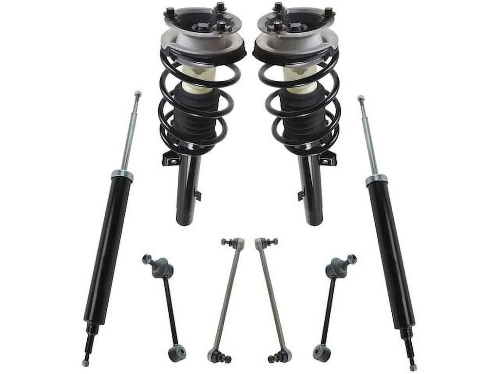 Front and Rear Suspension Strut Coil Spring Shock Absorber Sway Bar Link Assembly Kit - 8 Piece - Compatible with 2007 - 2013  328i  2008 2009 2010 2011 2012