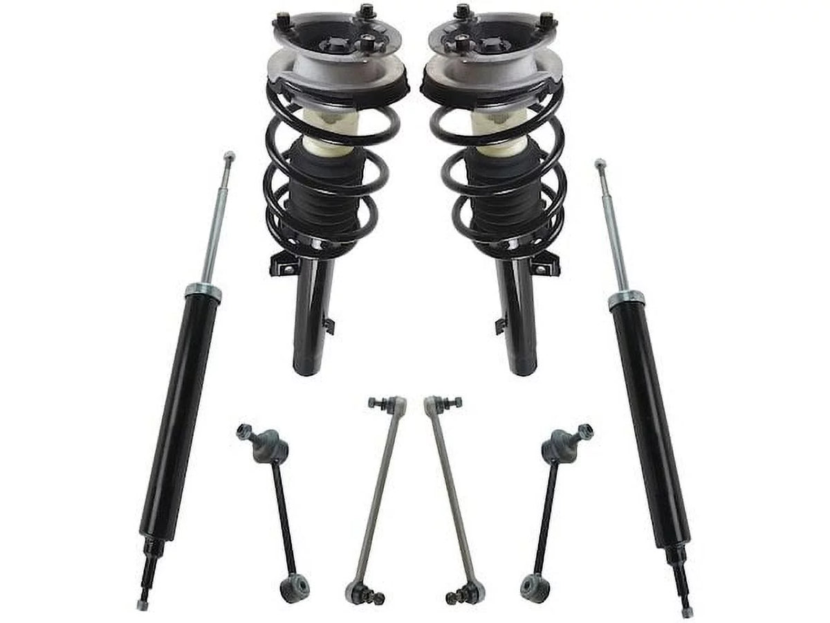 Front and Rear Suspension Strut Coil Spring Shock Absorber Sway Bar Link Assembly Kit - 8 Piece - Compatible with 2007 - 2013  328i  2008 2009 2010 2011 2012
