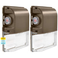 Luxrite 15/20/25W  Wall Pack Light with Photocell, 3CCT, 1950/2600/3250LM, Dusk to Dawn, IP65, Dimmable 2-Pack