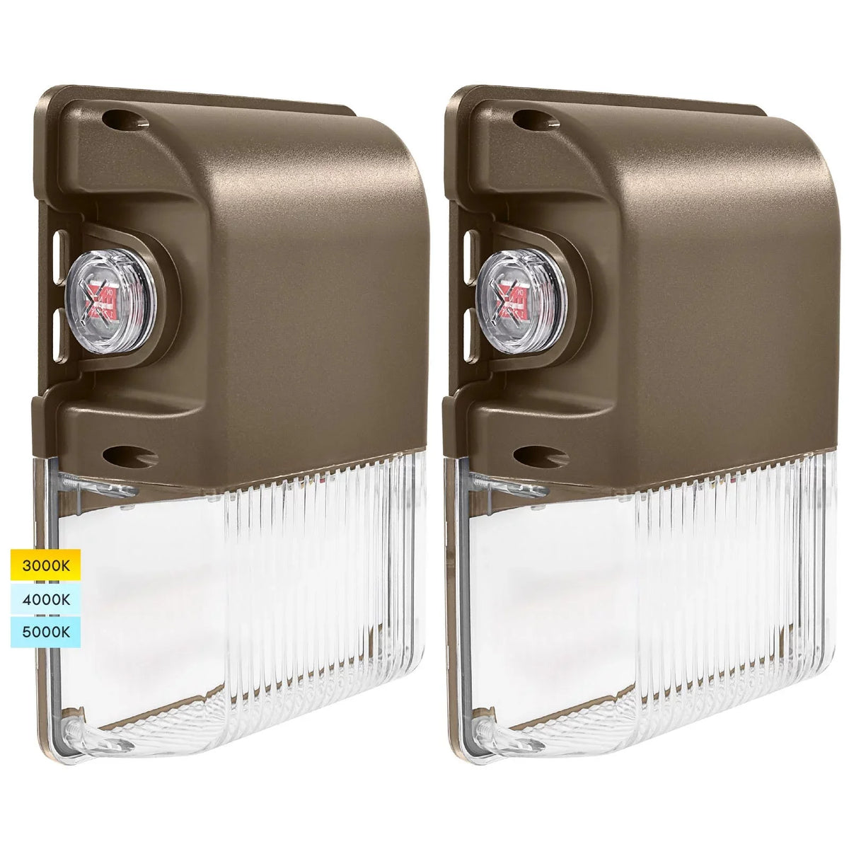 Luxrite 15/20/25W  Wall Pack Light with Photocell, 3CCT, 1950/2600/3250LM, Dusk to Dawn, IP65, Dimmable 2-Pack