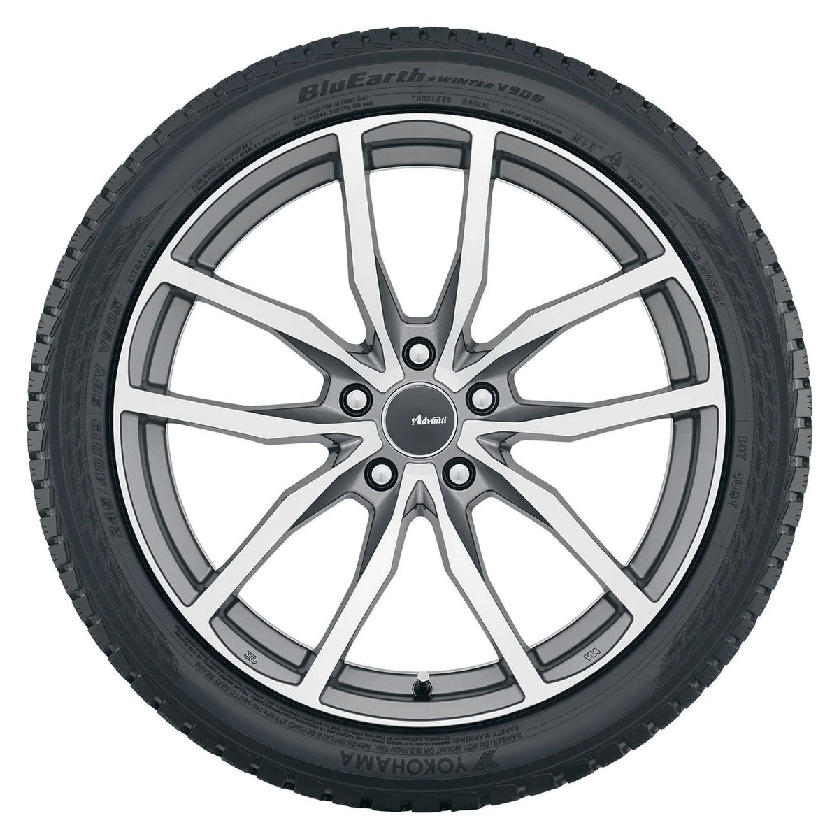Yokohama BluEarth Winter V905 Winter 255/40R19 100V  Passenger Tire Fits: 2017 Volkswagen Tiguan Highline, 2016-18 Audi Q3 Technik