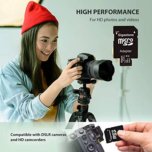 Gigastone 32GB Micro  Card,  Video -I U1 Class 10, for Surveillance, Security, Action Cameras, Drone, Dash Cams, 10 Pack (10x32GB)