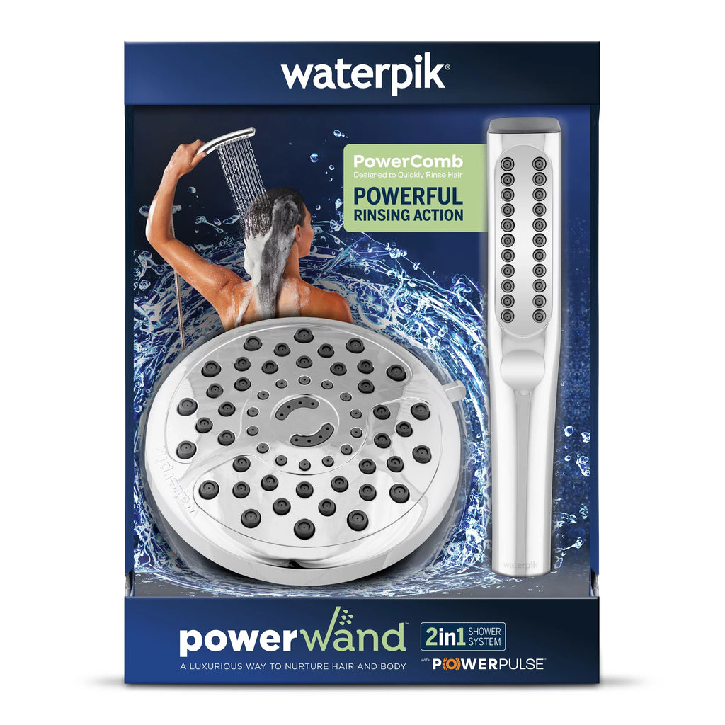 Waterpik PowerWand Spa Combo Shower with PowerPulse Massage, Chrome, -633E--183ME