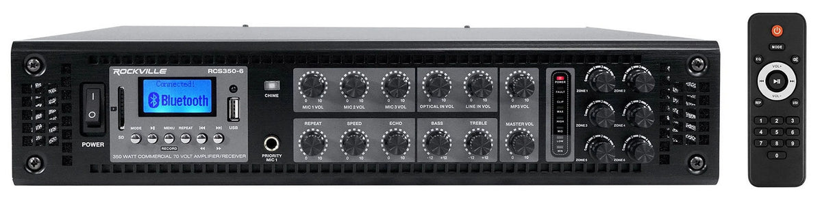 Restaurant Kit 6-Zone Amp+6) Foreground Wall+10) Background Ceiling Speakers