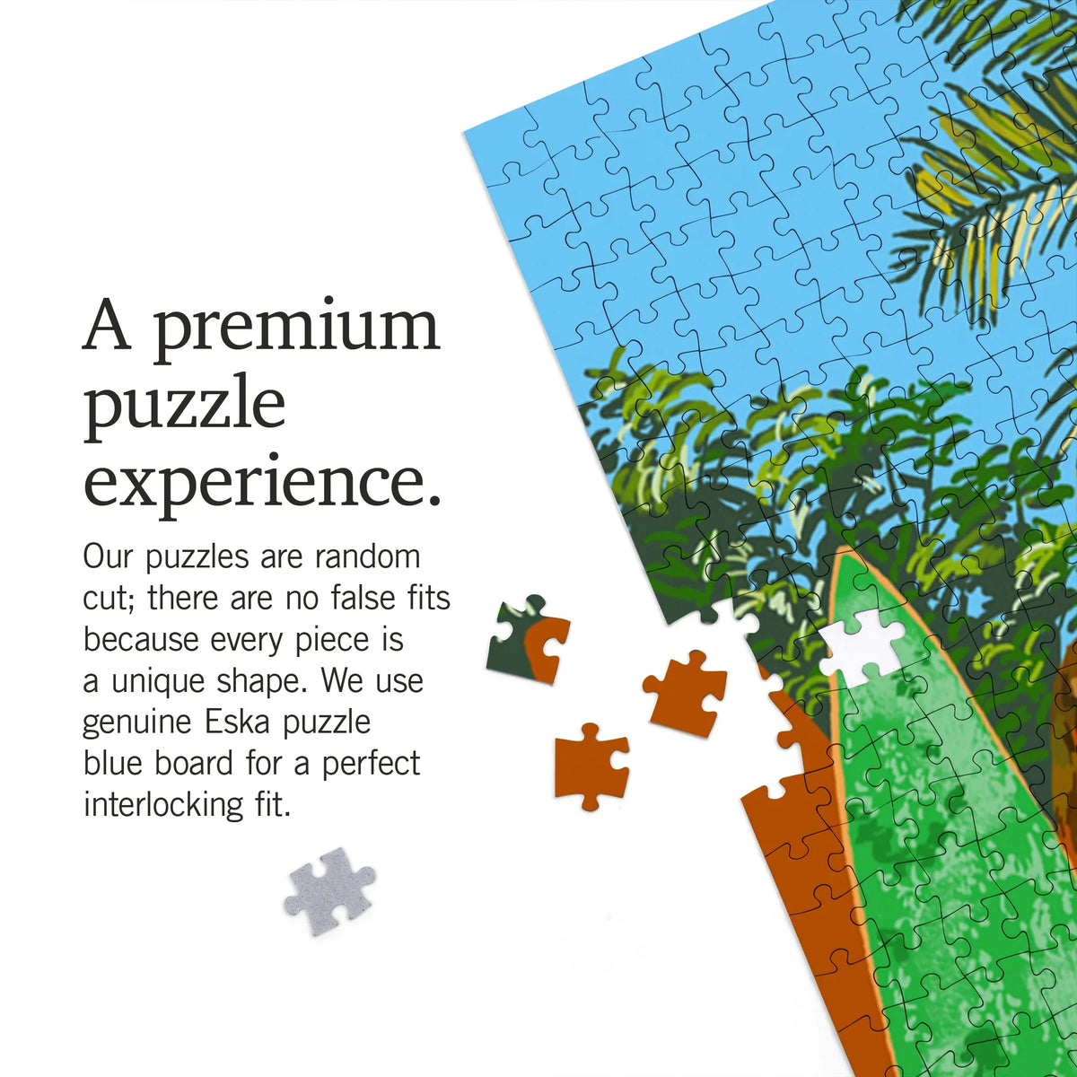 Lantern Press 1000 Piece Jigsaw Puzzle, North Shore, Hawaii, Surfboard Fence