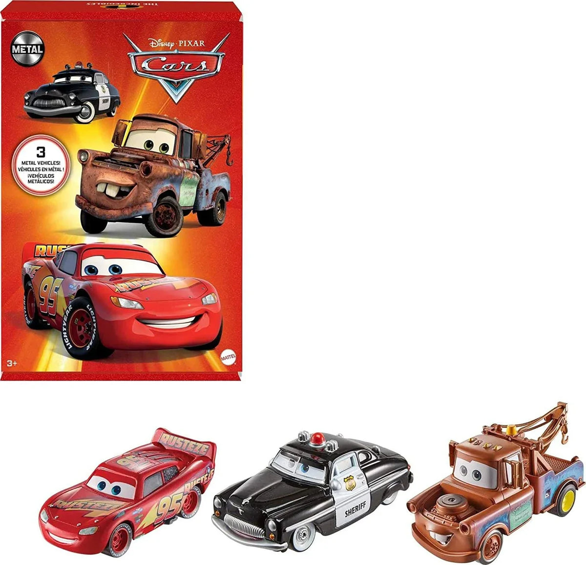 Disney / Pixar Cars Cars 3 Sheriff, Mater & Lightning McQueen Diecast 3-Pack