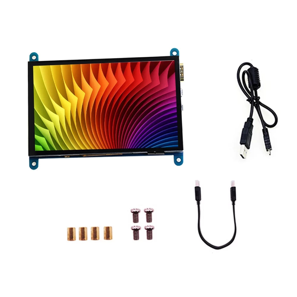 Tomshoo 5 Inch  Capacitive Touchscreen Display 800*480 Resolution Small Portable  with   Interface Compatible with Raspberry Pi Tool
