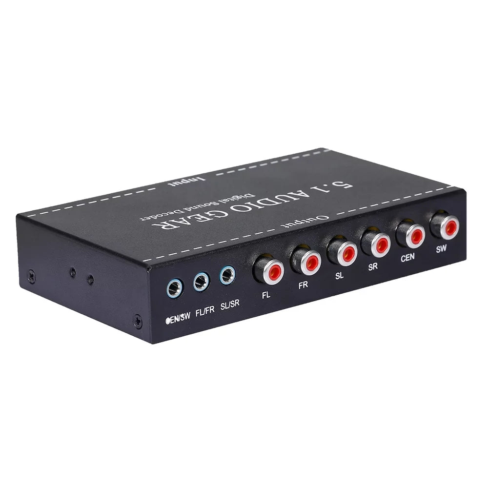 Nebublu -A6L 5.1 Audio Gear Digital Sound Decoder, Dolby Digital -3 Converter, 3.5mm Audio Output, Home Theater Audio Gear Replacement