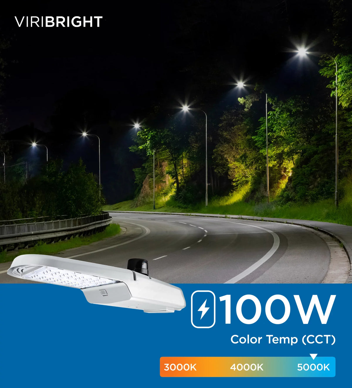 Viribright 100W  Roadway Light / 13,800 Lumens / 5000K
