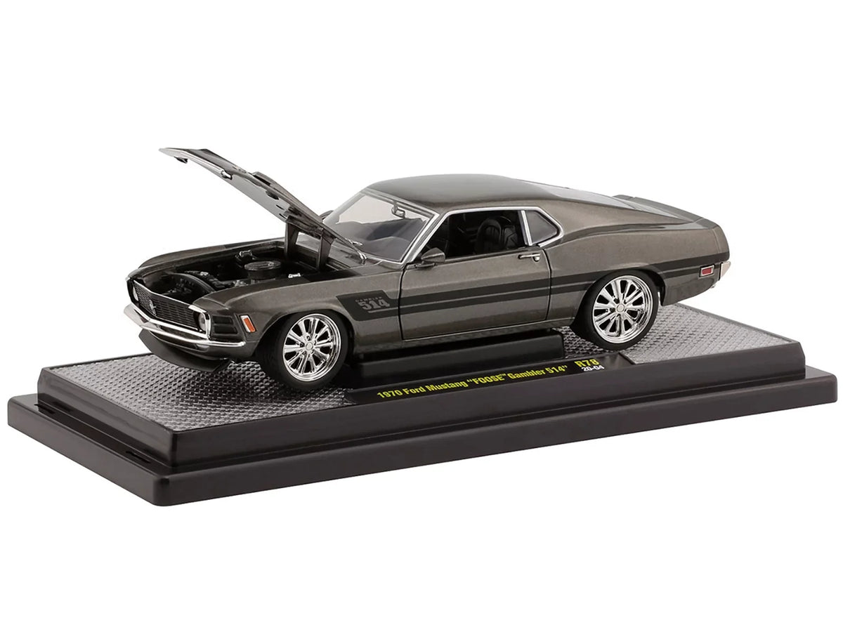 1970 Ford Mustang "Foose" Gambler 514 Jaguar British Racing Green Metallic with Black Stripes Ltd Ed 6880 pcs 1/24 Diecast Model Car by M2 Machines