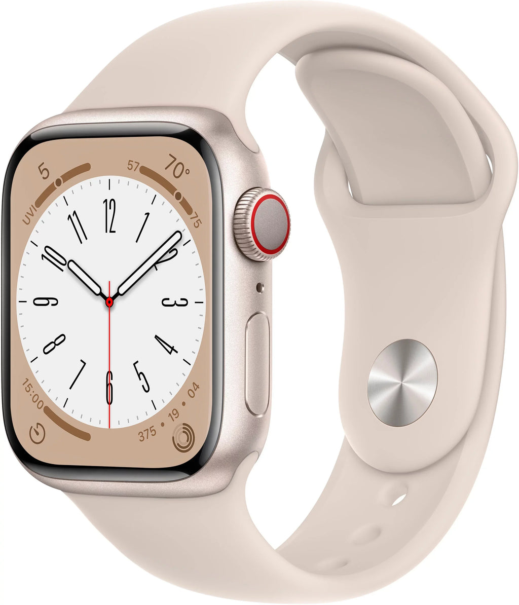 Restored Apple Watch Gen 8 Series 8 Cell 41mm Starlight Aluminum - Starlight Sport Band MNV03LL/A (Refurbished)
