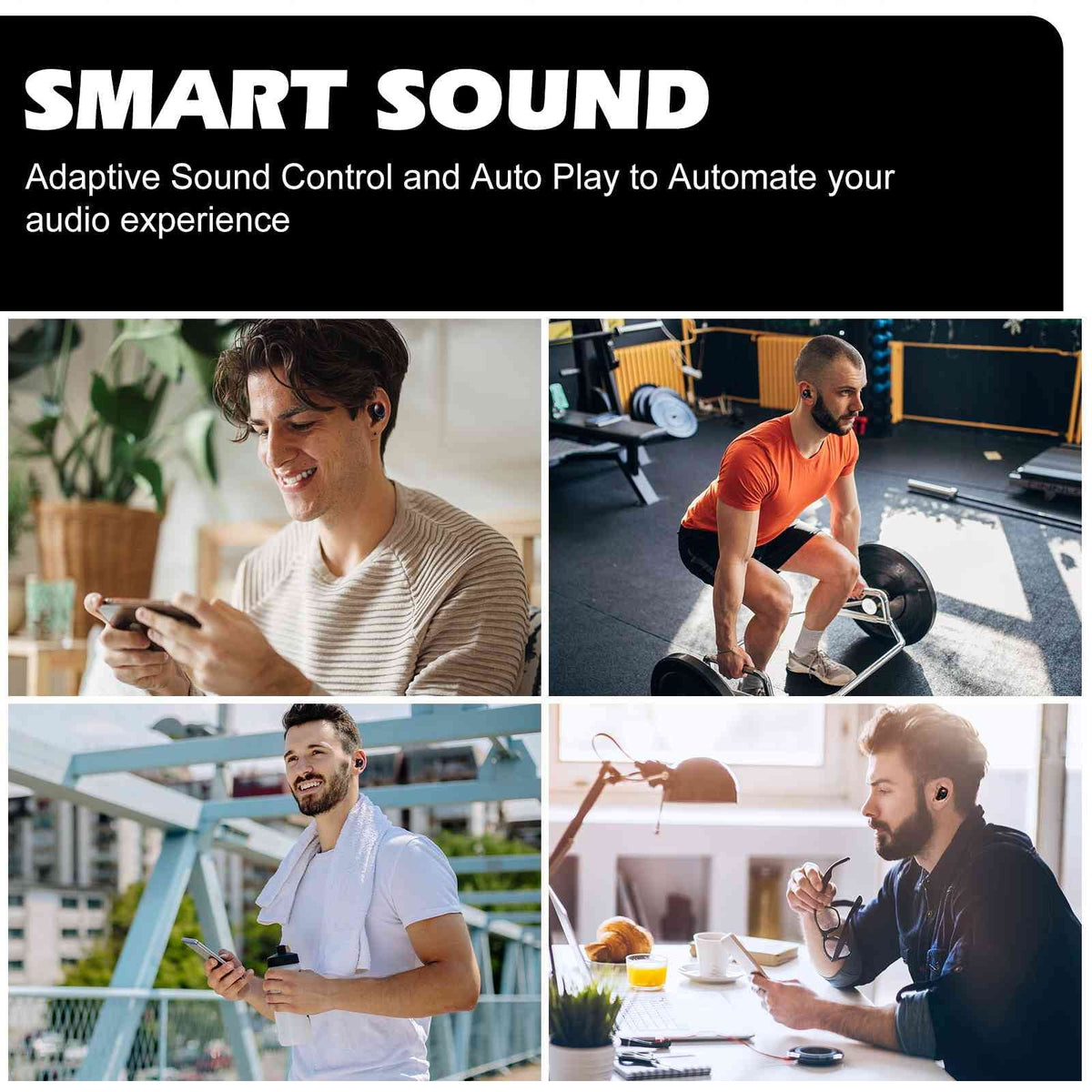UrbanX True Wireless Bluetooth Earbuds + Charging Case, Black, Dual Connect, IPX5 Water Resistance, Bluetooth 5.2 Connection, Balanced, Bass Boost Compatible with Lenovo Tab M10 Gen 3