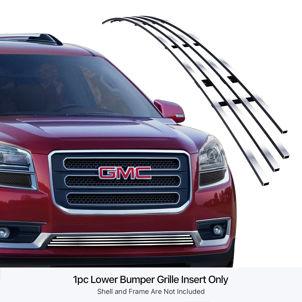 Premium Stainless Steel Chrome 8x6 Billet Grille Compatible with  Acadia 2013-2016 Lower Bumper N19-S67956G