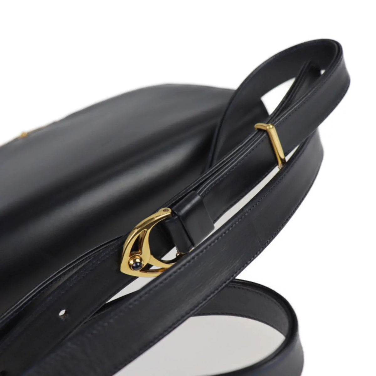 Pre-Owned  Cartier sapphire line shoulder bag calf leather dark navy 2WAY clutch (Good)