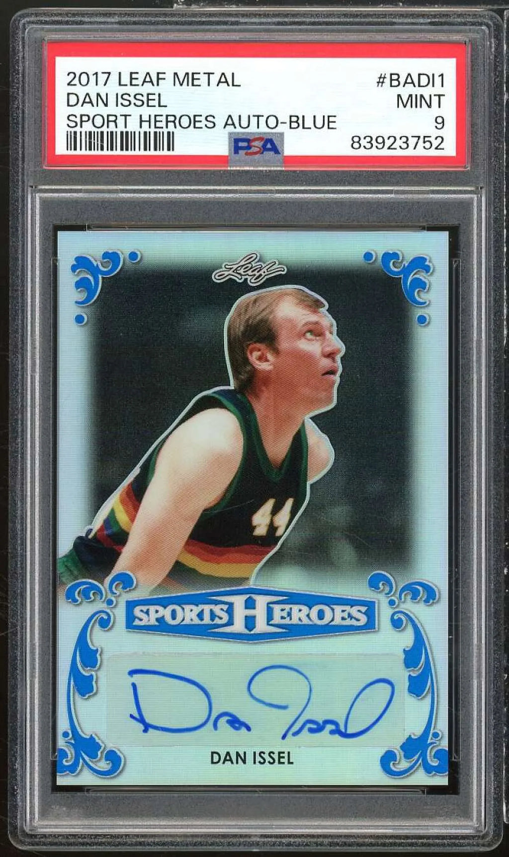 Dan Issel Card 2017 Leaf Metal Sports Heroes Auto Blue (#d 5/7) #BADL1  9
