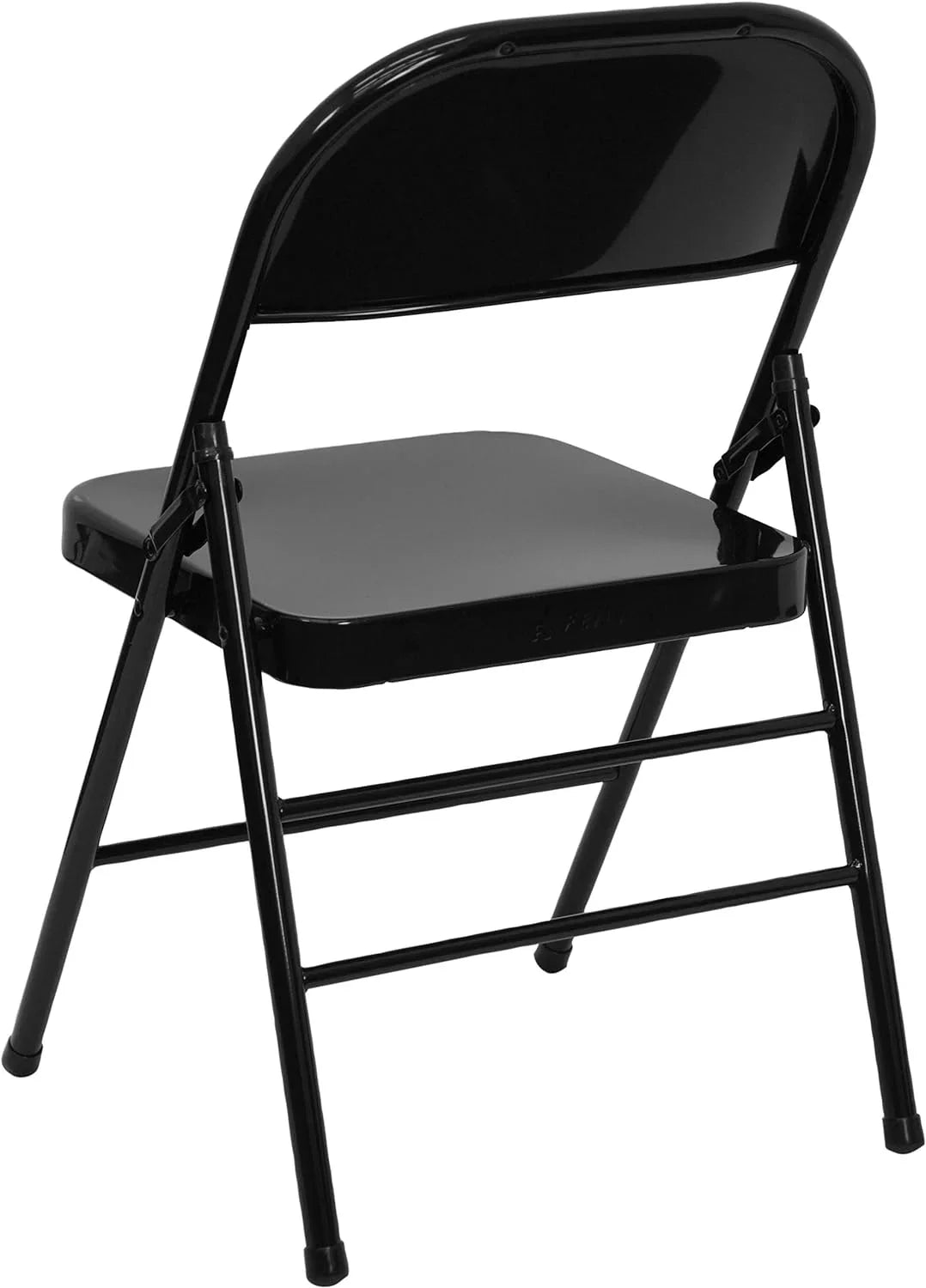 Series Triple Braced & Double Hinged Black Metal Folding Chair