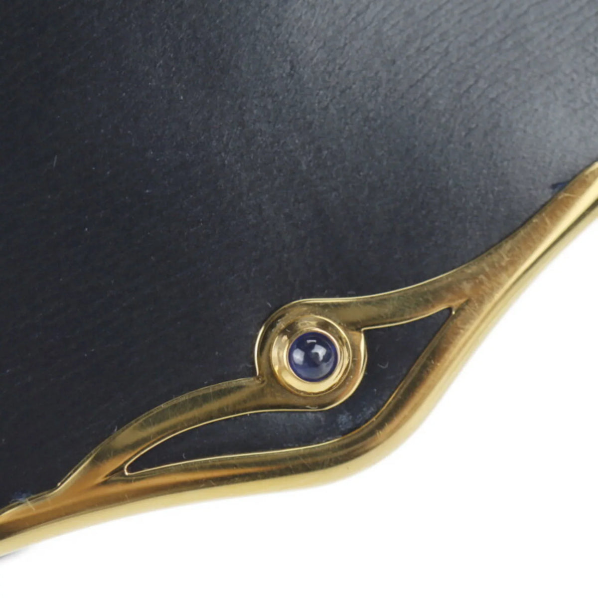 Pre-Owned  Cartier sapphire line shoulder bag calf leather dark navy 2WAY clutch (Good)