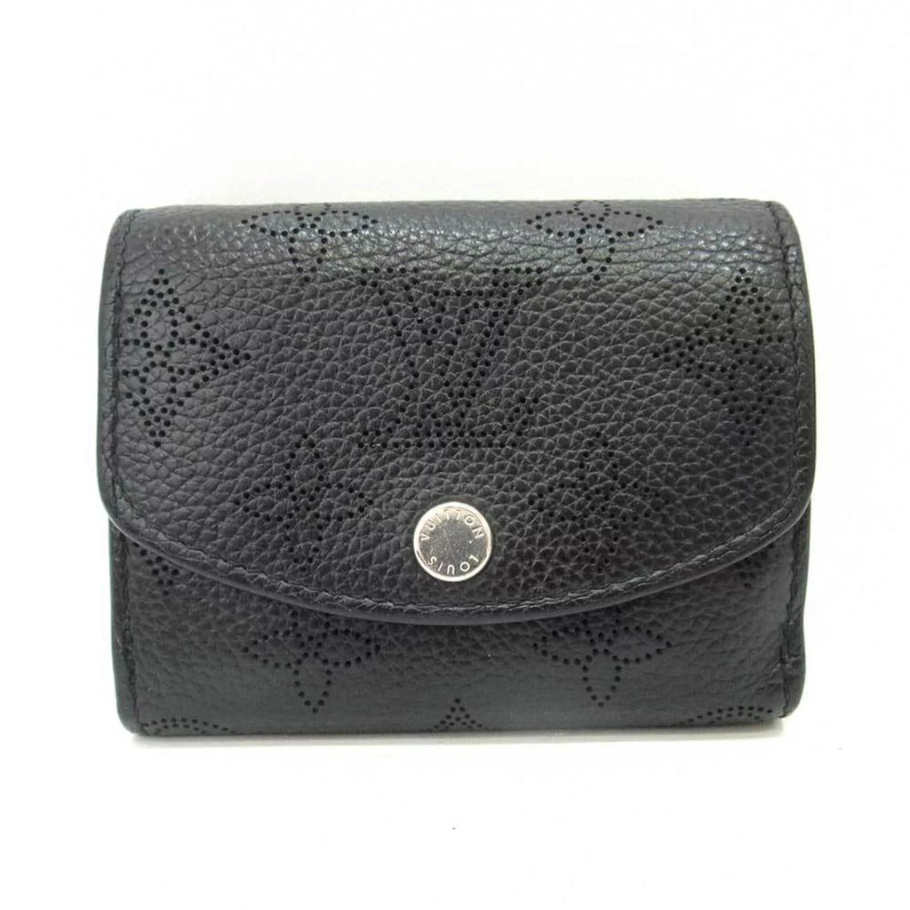 Pre-Owned Louis Vuitton Wallet Portofeu Ilysse  Noir Black Mini Trifold Women's Monogram Mahina M67498  (Good)