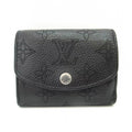Pre-Owned Louis Vuitton Wallet Portofeu Ilysse  Noir Black Mini Trifold Women's Monogram Mahina M67498  (Good)