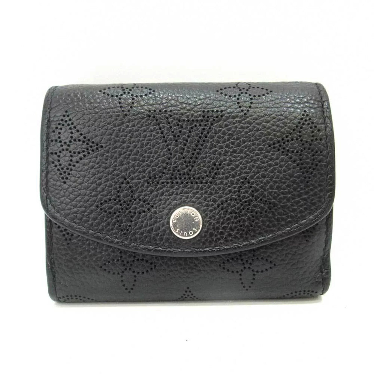 Pre-Owned Louis Vuitton Wallet Portofeu Ilysse  Noir Black Mini Trifold Women's Monogram Mahina M67498  (Good)