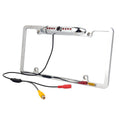 Absolute CAM2100S Chrome License Plate Frame Rear View Backup Camera 170° Viewing Angle Universal Car License Plate Frame Mount Waterproof High Sensitive 8   Night Vision Reverse Parking Aid