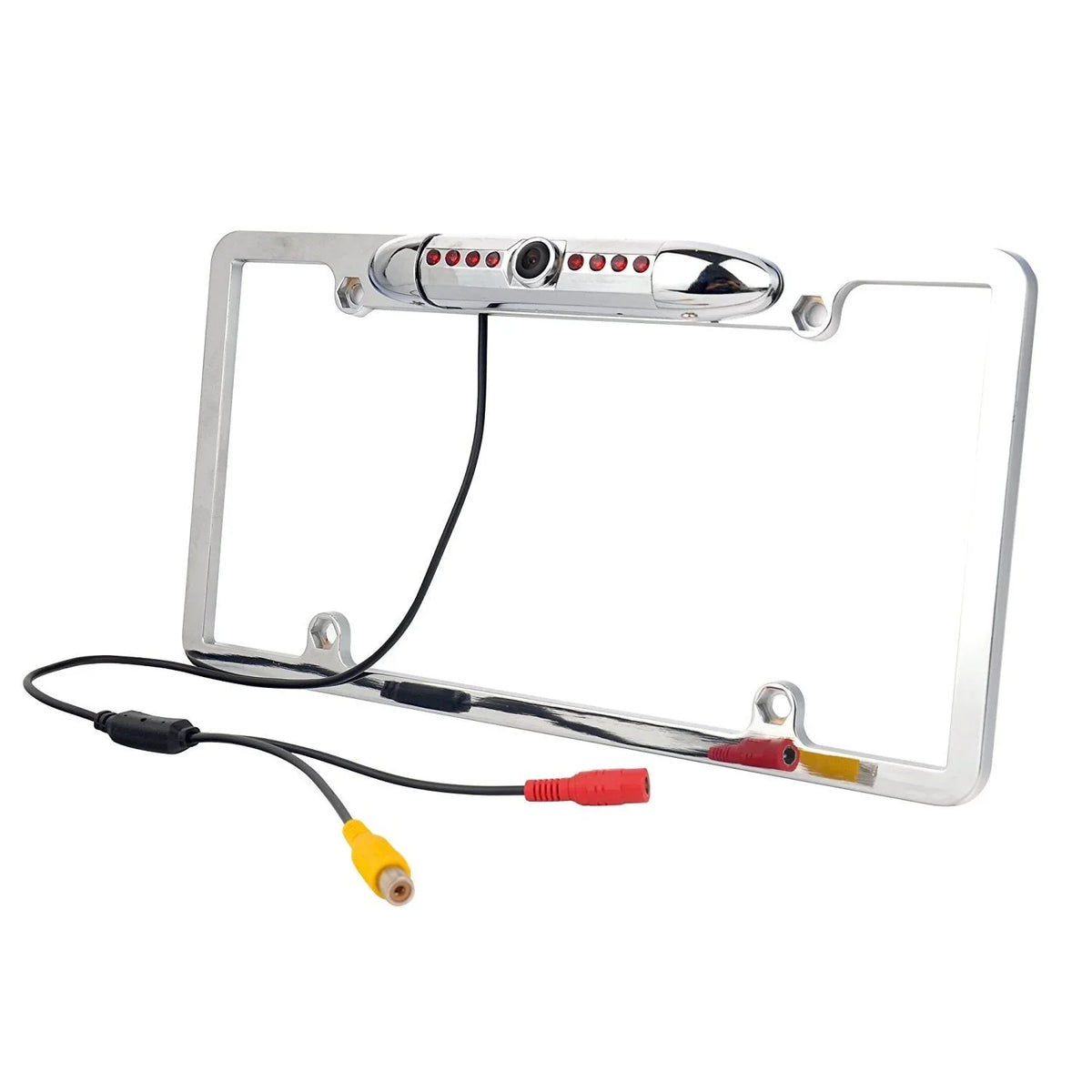 Absolute CAM2100S Chrome License Plate Frame Rear View Backup Camera 170° Viewing Angle Universal Car License Plate Frame Mount Waterproof High Sensitive 8   Night Vision Reverse Parking Aid