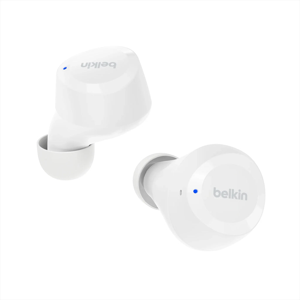 Belkin SoundForm™ Bolt, True Wireless Earbuds, Wireless Charging, IPX5 Sweat and Water Resistant, -C, Up to 28 Hours of Battery Life, iPhone, Galaxy, Pixel and More - White
