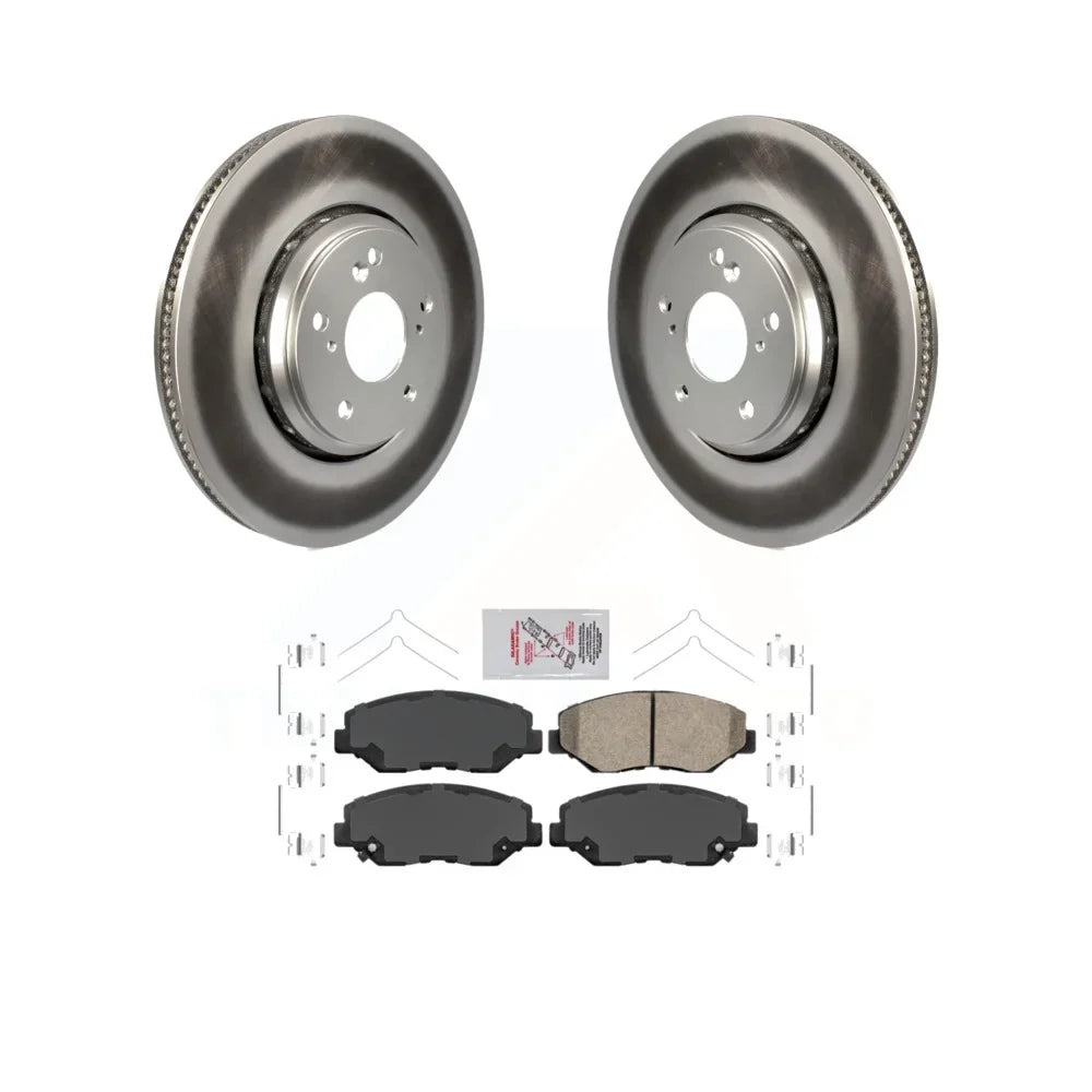 Transit Auto - Front Coated Disc Brake Rotors And Ceramic Pads Kit For 2017-2020 Honda Civic Si with Sedan -100132