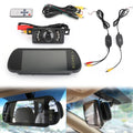 7" Mirror Monitor Wireless Car Rear View Kit +  Night Rear View Camera
