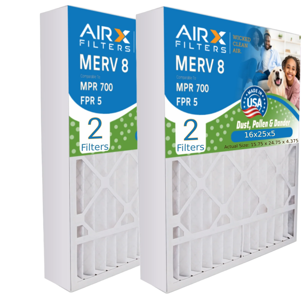 16x25x5 Air Filter  8 Comparable to  700 &  5 Compatible with Honeywell FC100A1029 EXPXXFIL0016 Premium  Made 16x25x5 Furnace Filter 2 pack by     .
