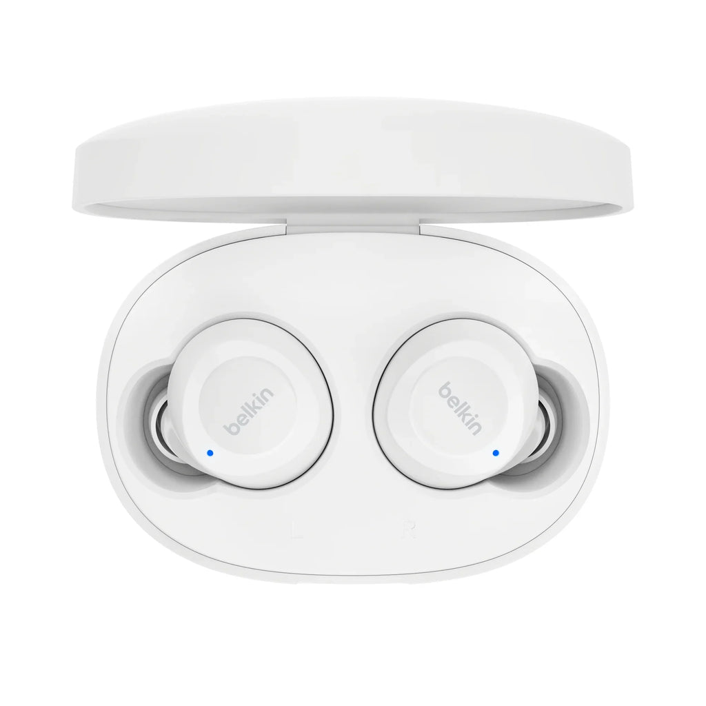 Belkin SoundForm™ Bolt, True Wireless Earbuds, Wireless Charging, IPX5 Sweat and Water Resistant, -C, Up to 28 Hours of Battery Life, iPhone, Galaxy, Pixel and More - White