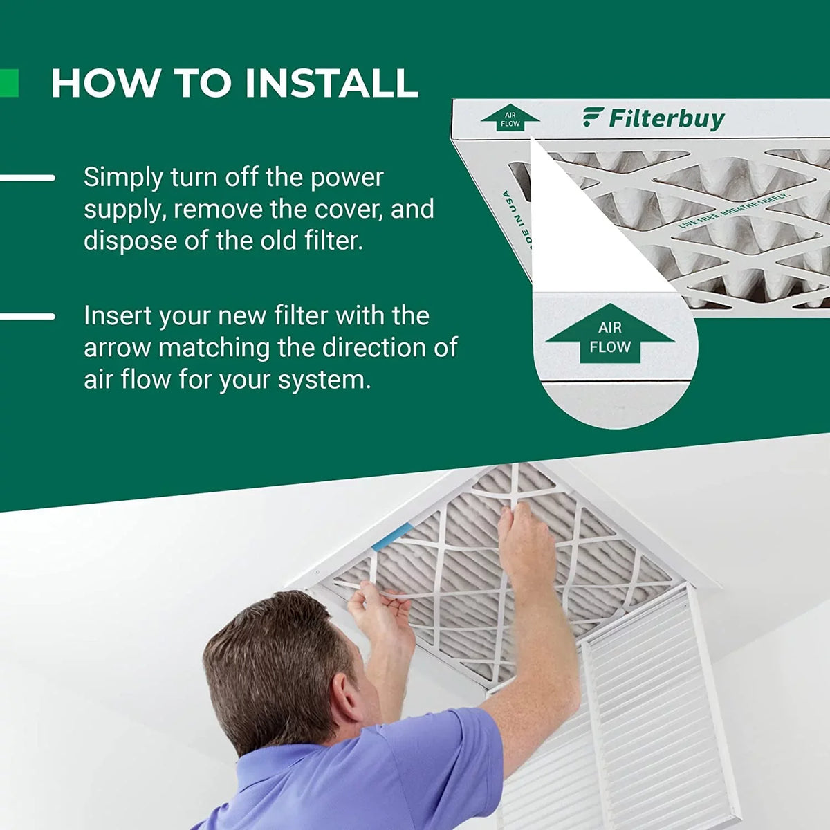 Filterbuy 16x24x1  8 Odor Eliminator Pleated   Furnace Air Filters with Activated Carbon (6-Pack)