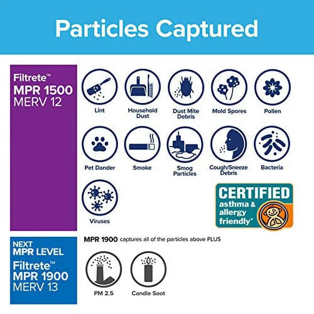 Filtrete 16x20x1,  Furnace Air Filter,  1500, Healthy Living Ultra Allergen, 6-Pack (exact dimensions 15.69 x 19.69 x 0.78)