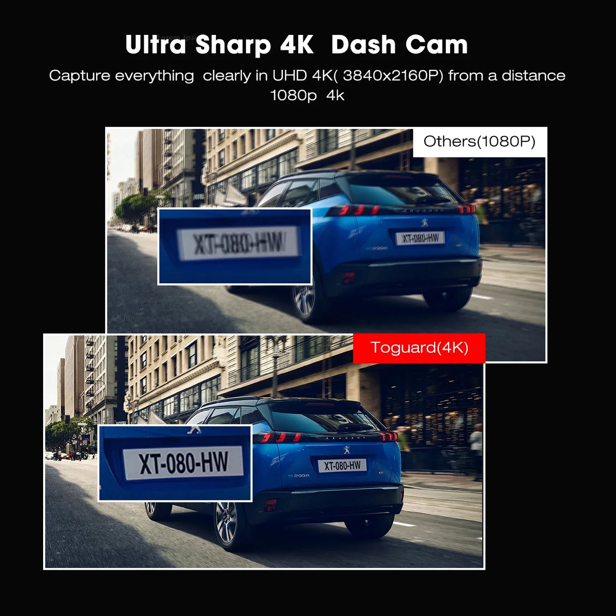 Dash Cam,4K Dash Cam Front 2"  Screen Car Camera with , 170° Wide Angle, , Night Vision, Parking Mode, G-Sensor